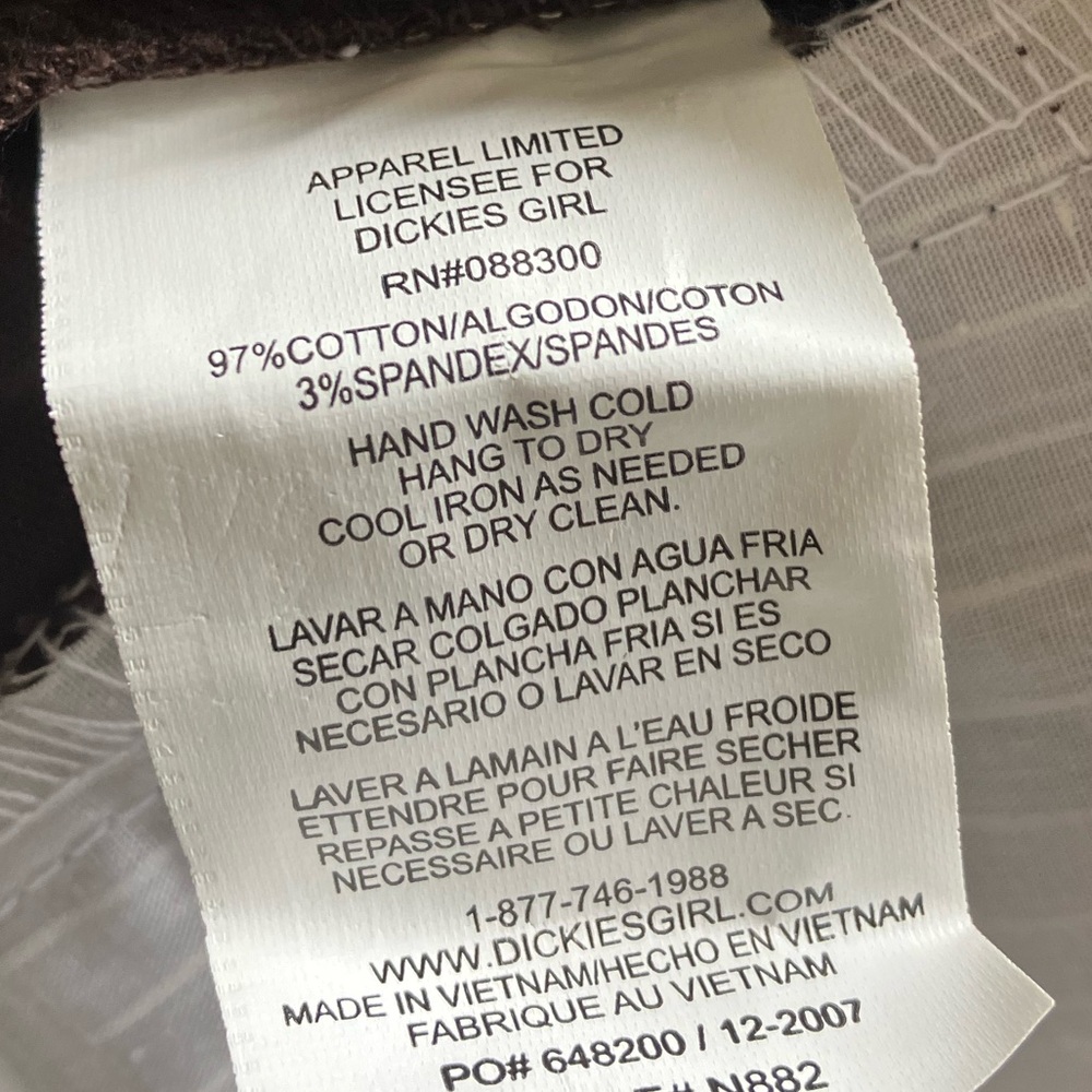 NWT Dickie’s Women’s Stretch Dark Chocolate Trousers, 9 - Picture 8 of 8